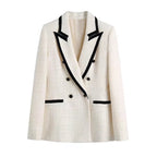 Olga | Blazer cruzado estructurado con contraste elegante