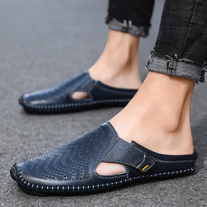 Rebeca | Mules hombre cuero abiertos cómodos y elegantes para verano