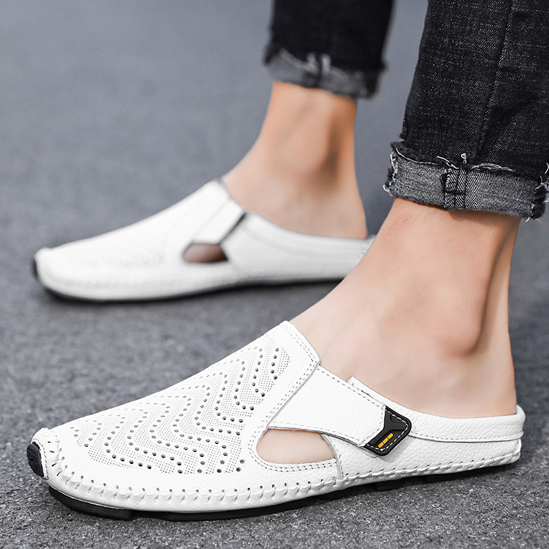 Rebeca | Mules hombre cuero abiertos cómodos y elegantes para verano