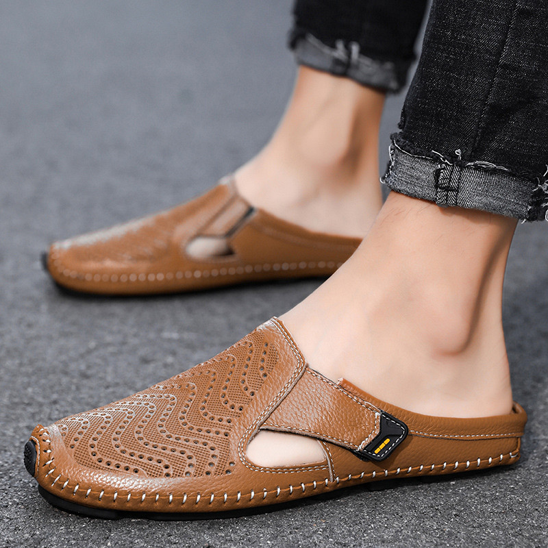 Rebeca | Mules hombre cuero abiertos cómodos y elegantes para verano