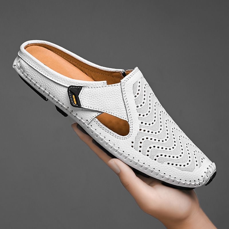 Rebeca | Mules hombre cuero abiertos cómodos y elegantes para verano