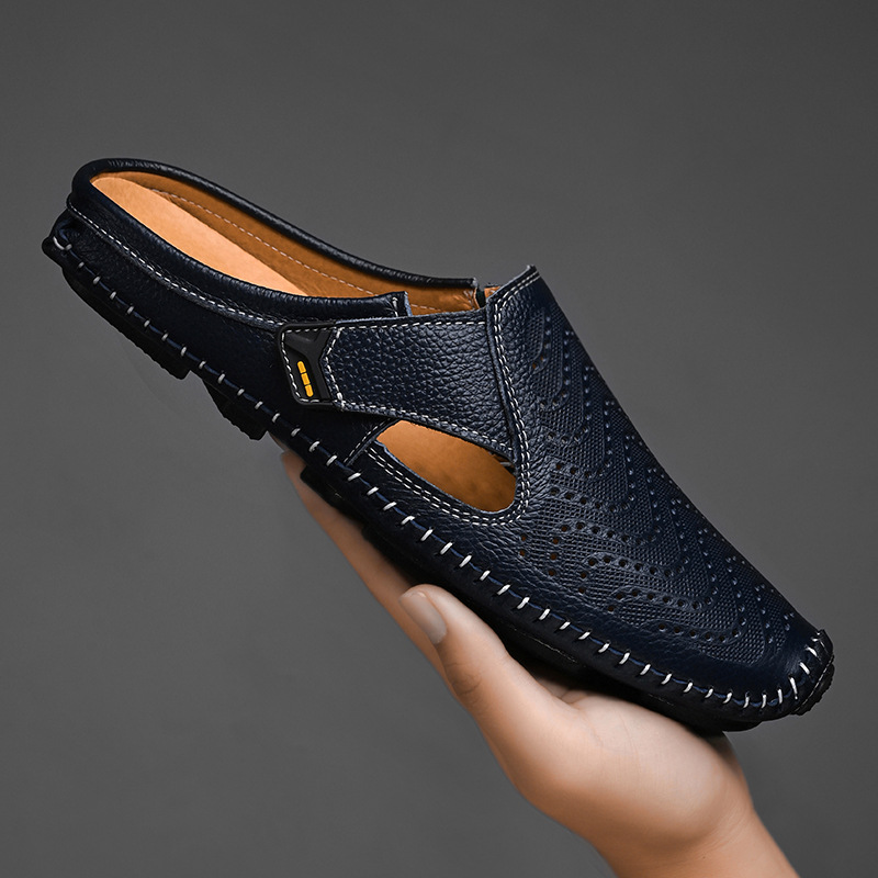 Rebeca | Mules hombre cuero abiertos cómodos y elegantes para verano