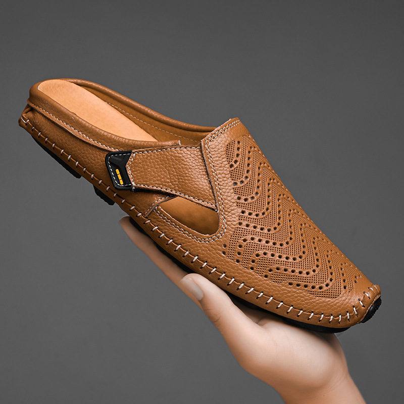 Rebeca | Mules hombre cuero abiertos cómodos y elegantes para verano