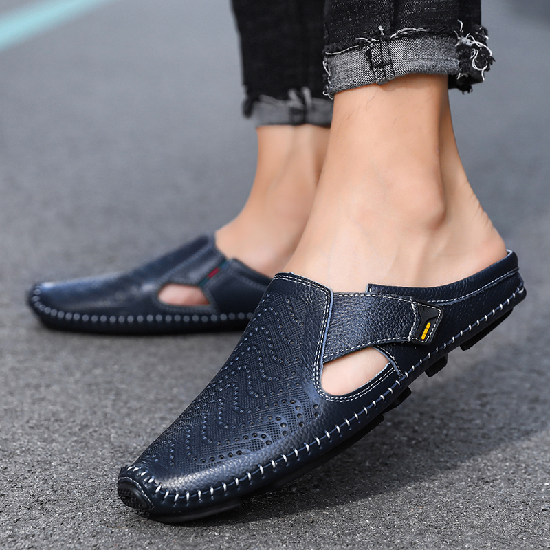 Rebeca | Mules hombre cuero abiertos cómodos y elegantes para verano