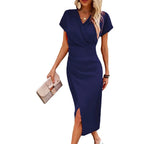 Helena | Vestido midi cruzado con abertura lateral