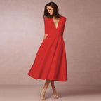 Abril | Vestido midi elegante con escote en V
