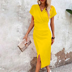 Helena | Vestido midi cruzado con abertura lateral