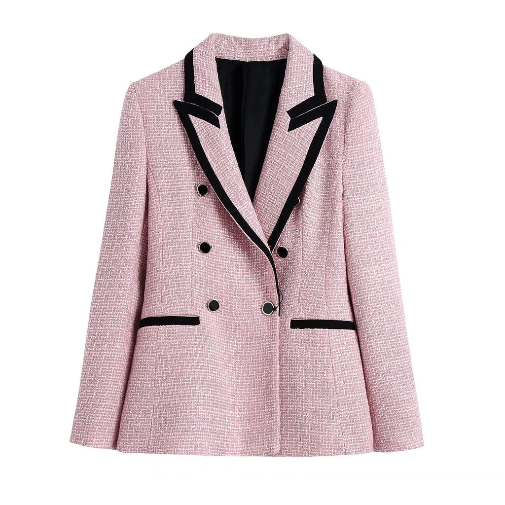 Olga | Blazer cruzado estructurado con contraste elegante