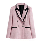 Olga | Blazer cruzado estructurado con contraste elegante