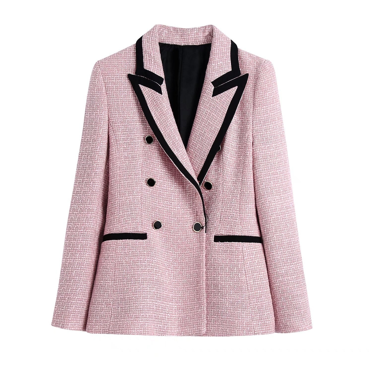 Olga | Blazer cruzado estructurado con contraste elegante
