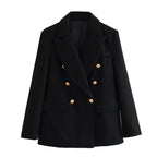 Olga | Blazer cruzado estructurado con contraste elegante