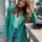 Olga | Blazer cruzado estructurado con contraste elegante