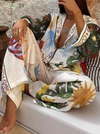 Lidia | Conjunto Elegante de Blusa y Pantalón Estampado Chic