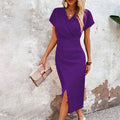 Helena | Vestido midi cruzado con abertura lateral