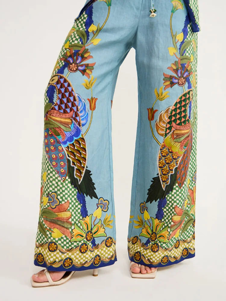 Sonia | Conjunto Elegante Oversize con Pantalón Estampado Chic