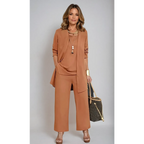 Olaia | Conjunto elegante de 3 piezas para mujer con blazer, top y pantalón