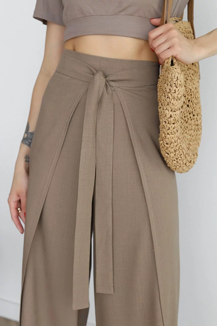 Rosario | Pantalón Ancho de Lino Cruzado