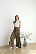 Rosario | Pantalón Ancho de Lino Cruzado