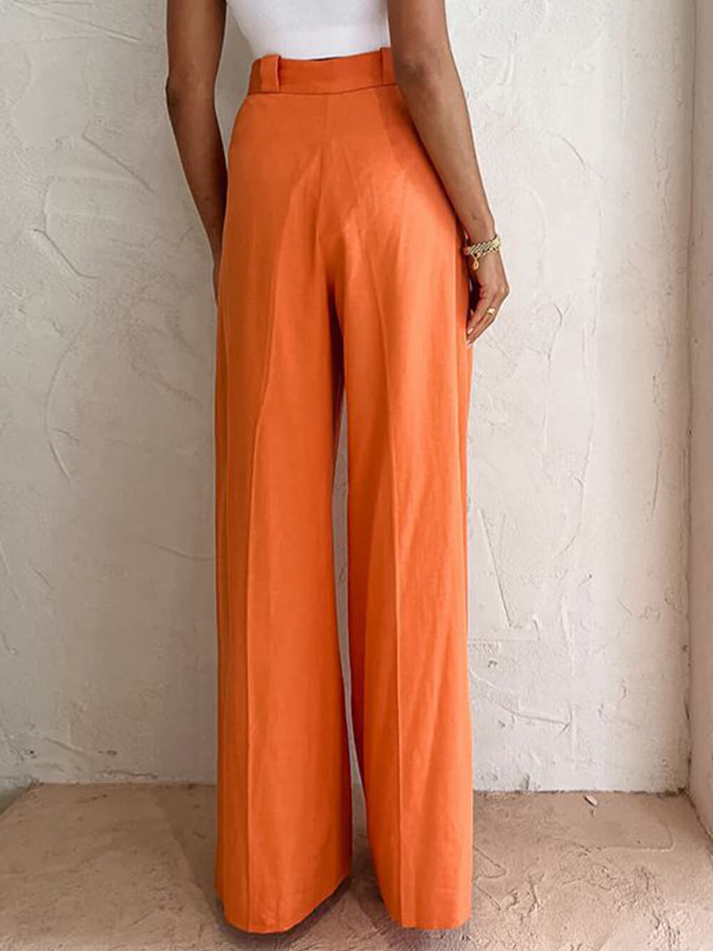 Cristina | Pantalón Ancho de Cintura Alta Elegante con Pliegues
