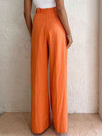 Cristina | Pantalón Ancho de Cintura Alta Elegante con Pliegues