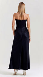 Velmira | Vestido Maxi Entallado sin Tirantes