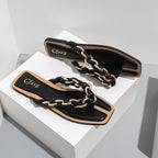 Ava | Sandalias Planas Mujer Verano con Cadenas Decorativas Estilo Playa