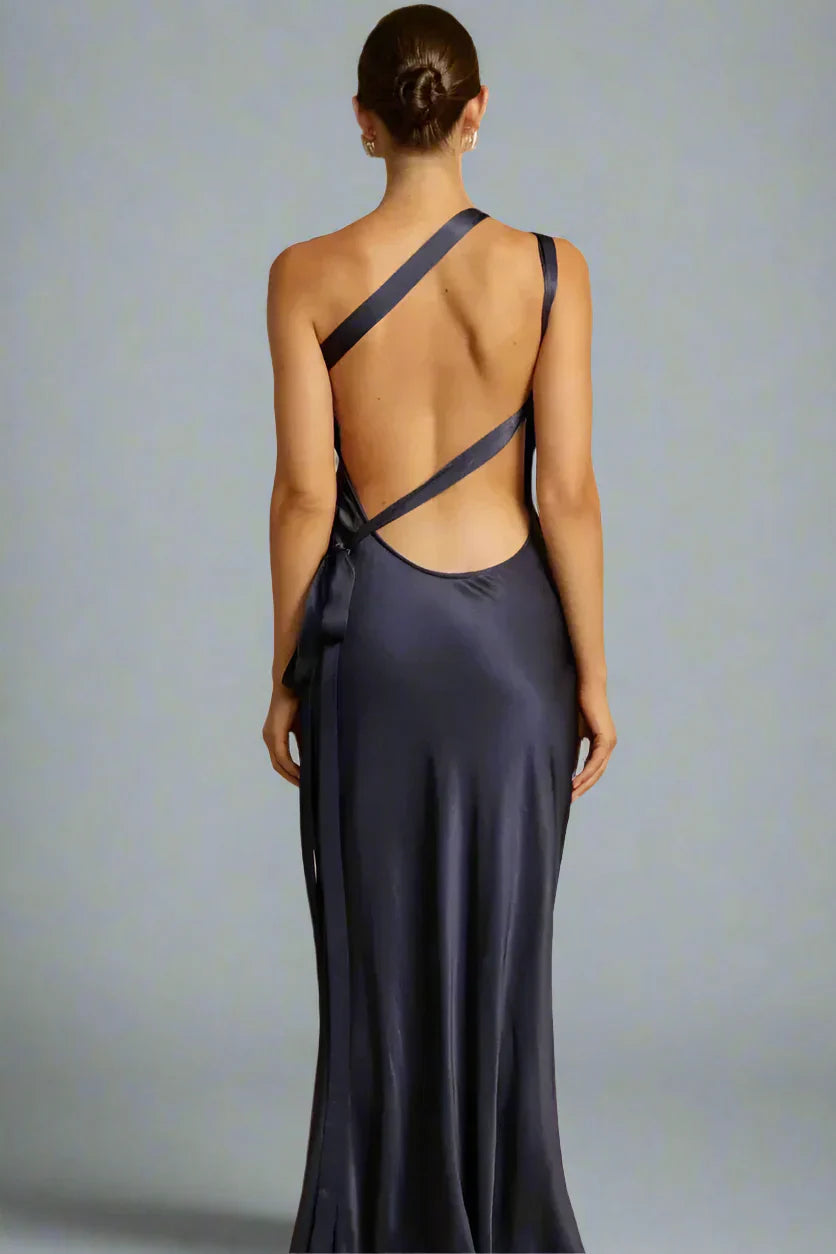 Fabiola | Vestido satinado de un hombro – elegante y sofisticado