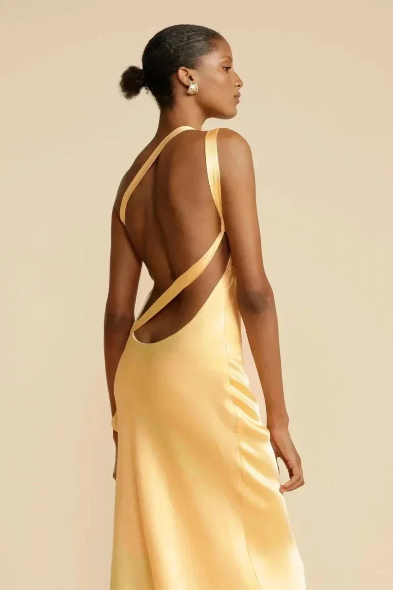 Fabiola | Vestido satinado de un hombro – elegante y sofisticado