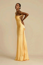 Fabiola | Vestido satinado de un hombro – elegante y sofisticado