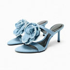 Cosmo | Sandalias Tacón Alto Mujer con Flor Decorativa Elegantes y Versátiles