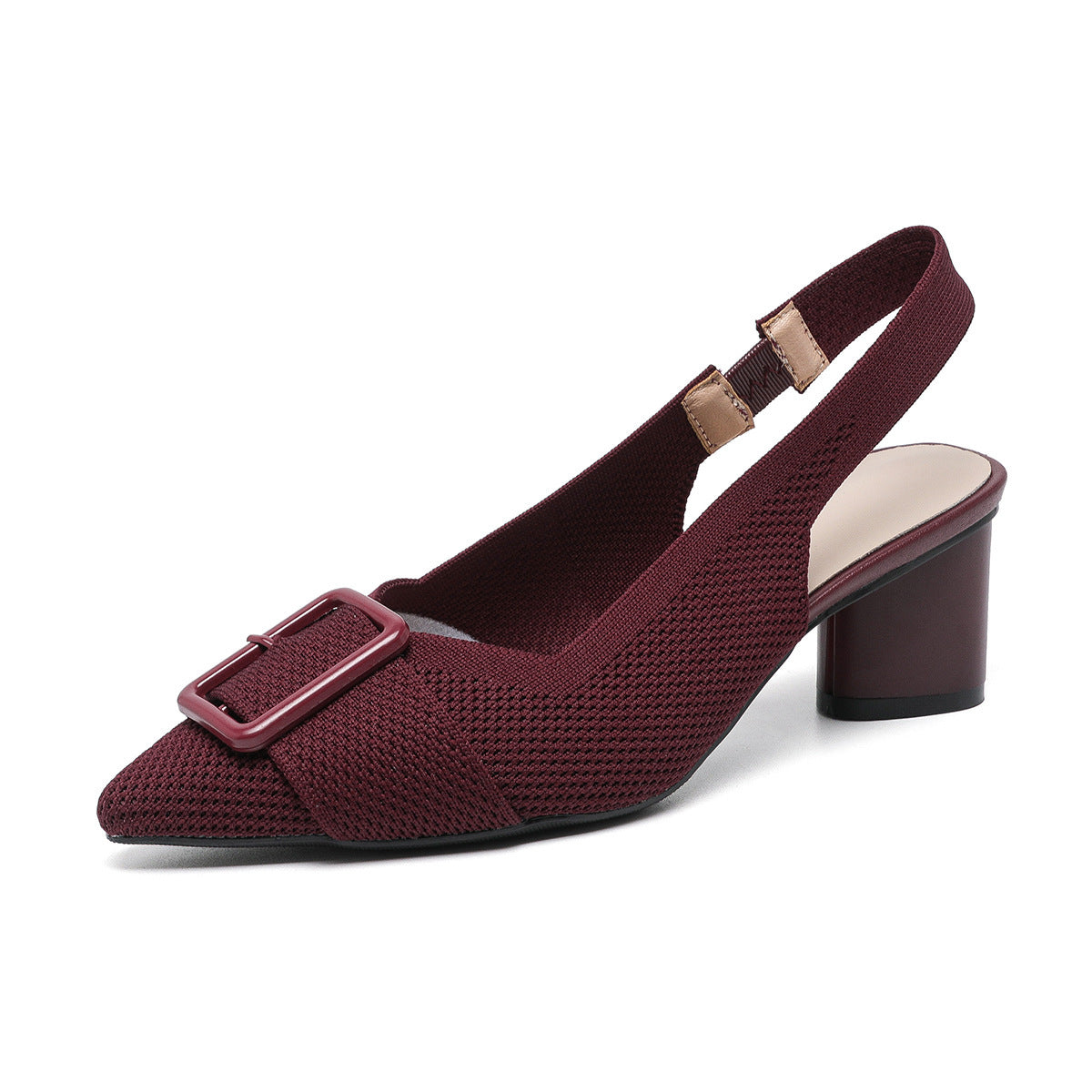 Mae | Sandalias de tacón grueso con punta cerrada y hebilla elegante para mujer