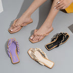 Ava | Sandalias Planas Mujer Verano con Cadenas Decorativas Estilo Playa