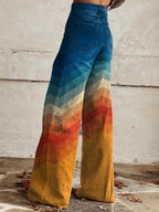 Uxía | Pantalón acampanado retro para mujer de tiro medio-alto