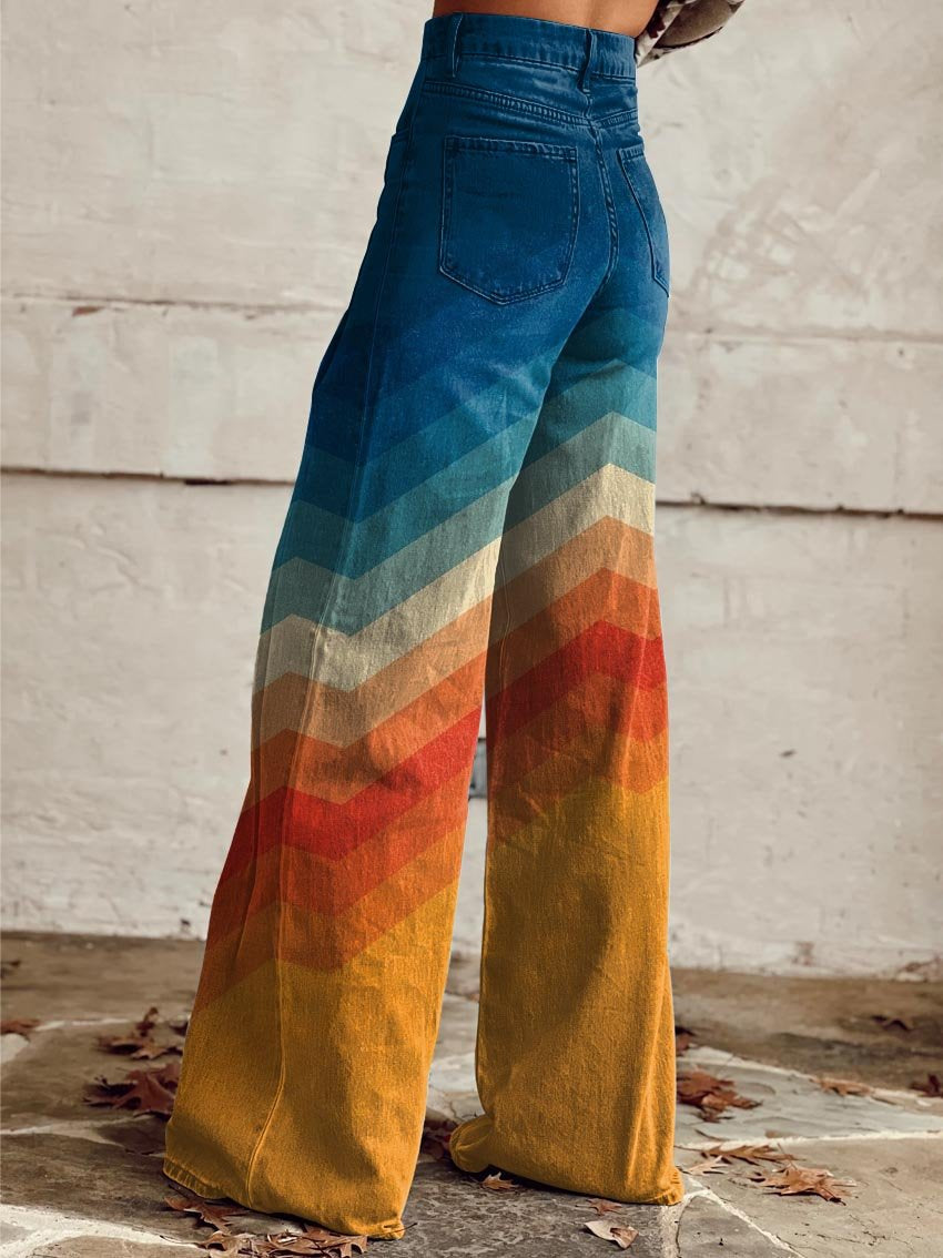 Uxía | Pantalón acampanado retro para mujer de tiro medio-alto