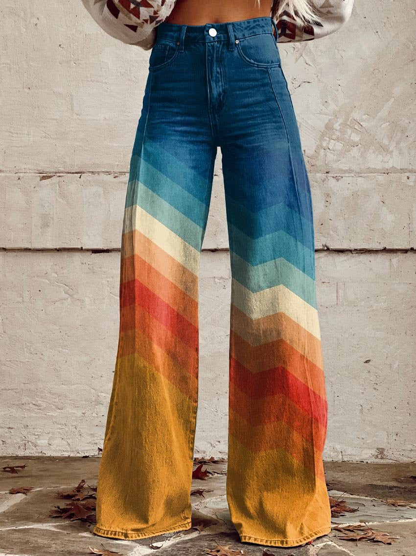 Uxía | Pantalón acampanado retro para mujer de tiro medio-alto