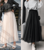 Chantal | Falda larga maxi de mujer con cintura alta y tejido ligero