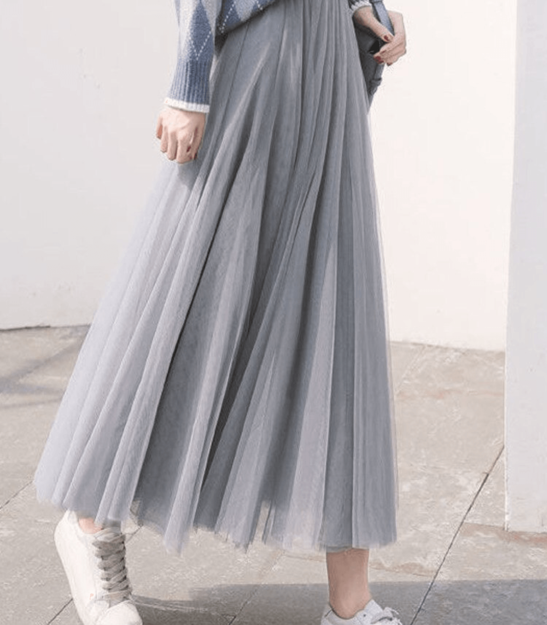 Chantal | Falda larga maxi de mujer con cintura alta y tejido ligero