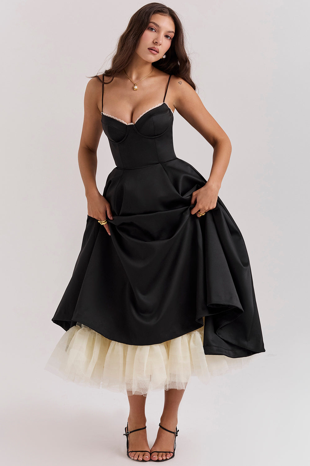 Edurne – Vestido midi de cóctel elegante para fiestas y eventos