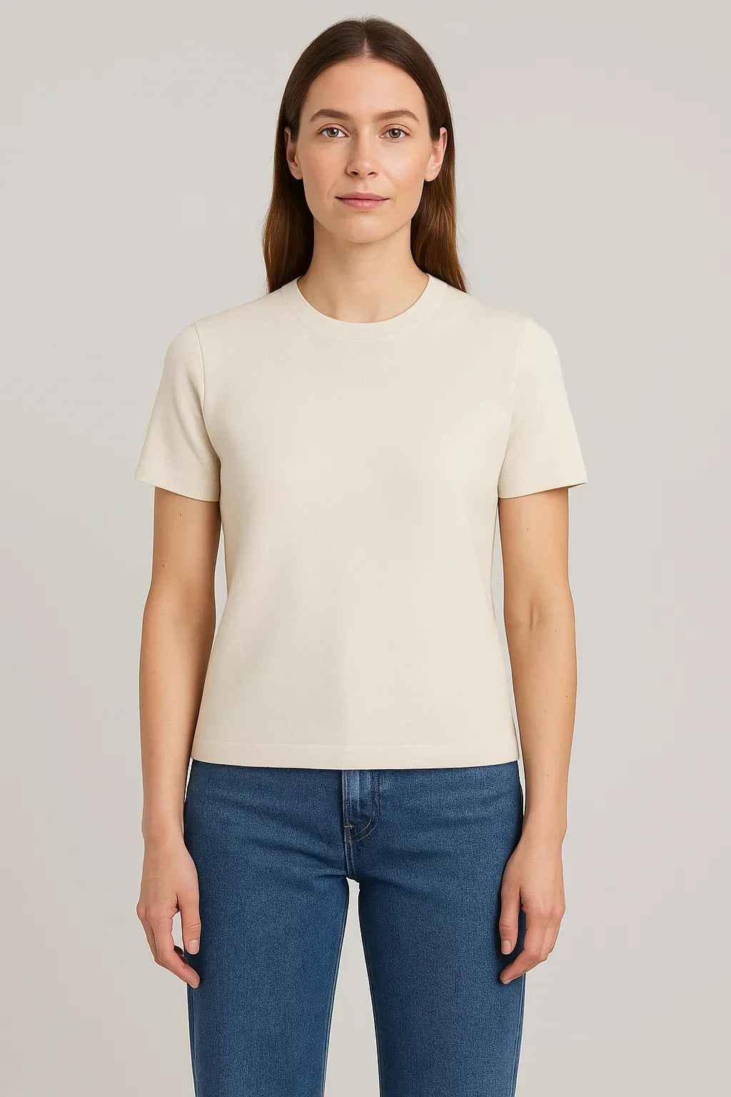 Leire – Camiseta de punto entallada premium