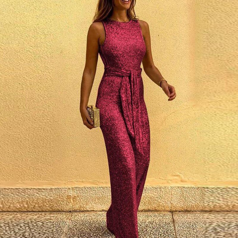 Maialen | Vestido de noche sin mangas con cinturón – elegancia minimalista