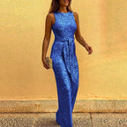Maialen | Vestido de noche sin mangas con cinturón – elegancia minimalista