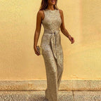 Maialen | Vestido de noche sin mangas con cinturón – elegancia minimalista